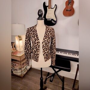 NWT Kate Spade 100% Alpaca Leopard Print Cardigan | XXS
